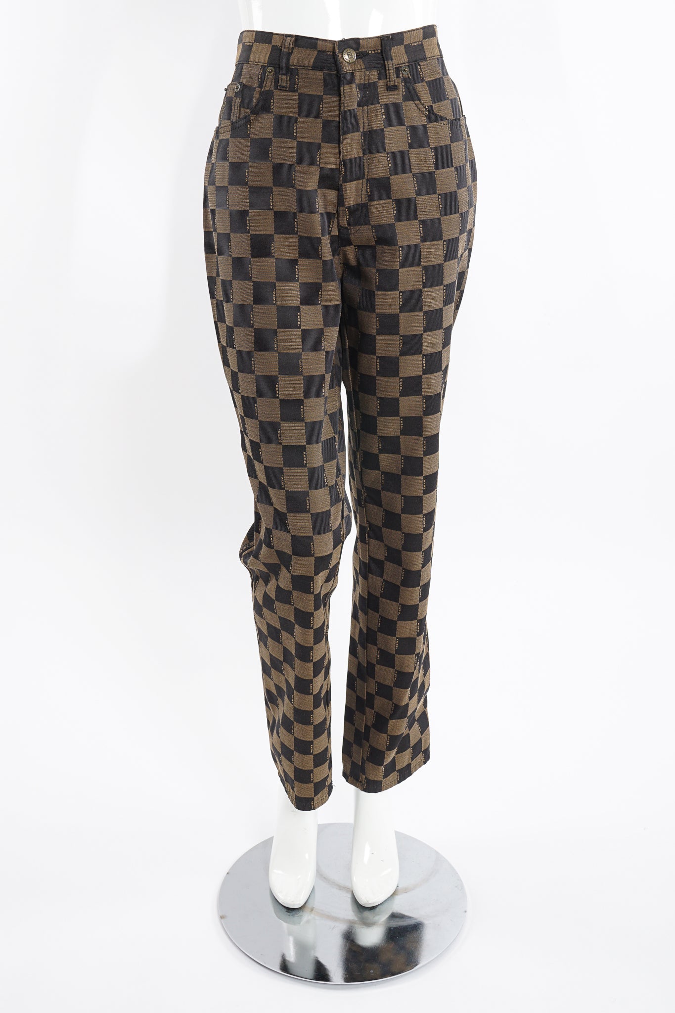 Vintage Fendi Checkerboard Monogram Pant on Mannequin front at Recess Los Angeles