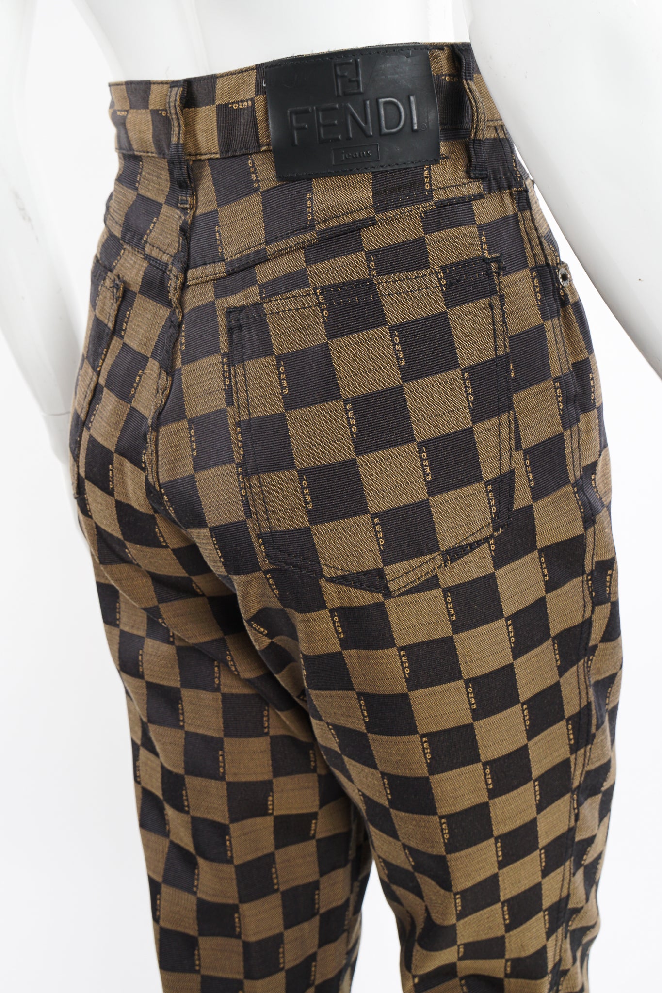 Vintage Fendi Checkerboard Monogram Pant on Mannequin label at Recess Los Angeles