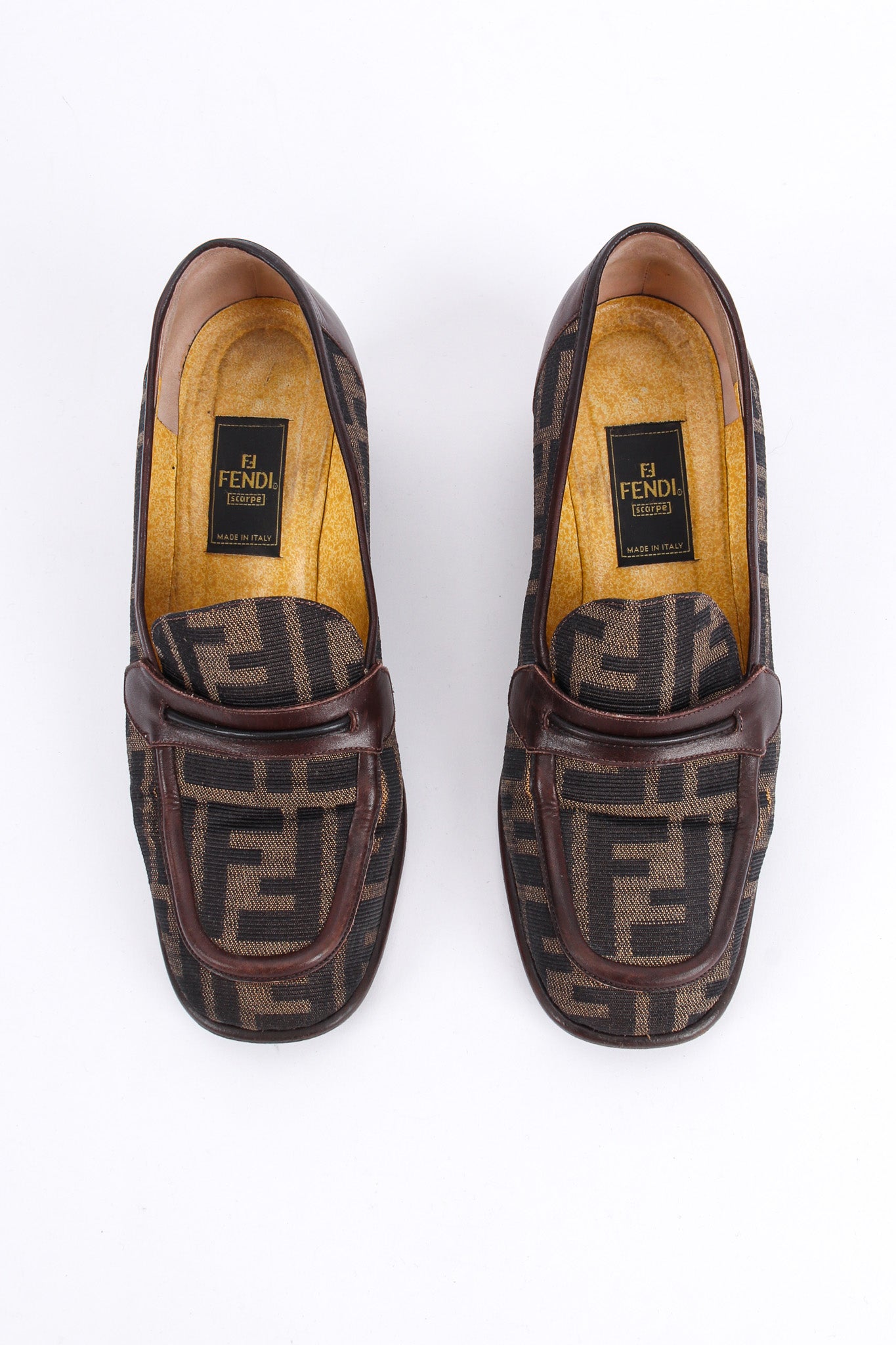 Vintage Fendi Zucca Monogram Loafers II top view @ Recess LA