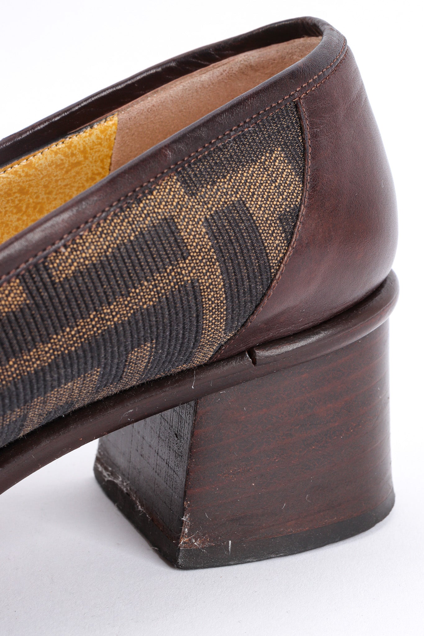 Vintage Fendi Zucca Monogram Loafers II scratches on heel @ Recess LA