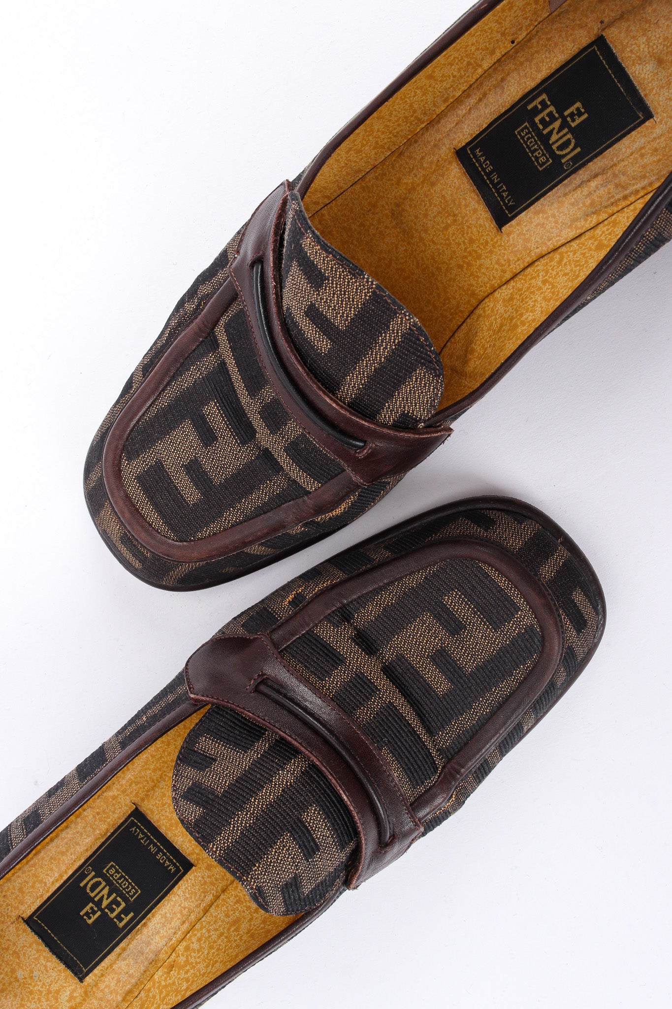 Vintage Fendi Zucca Monogram Loafers II front toe cap view @ Recess LA