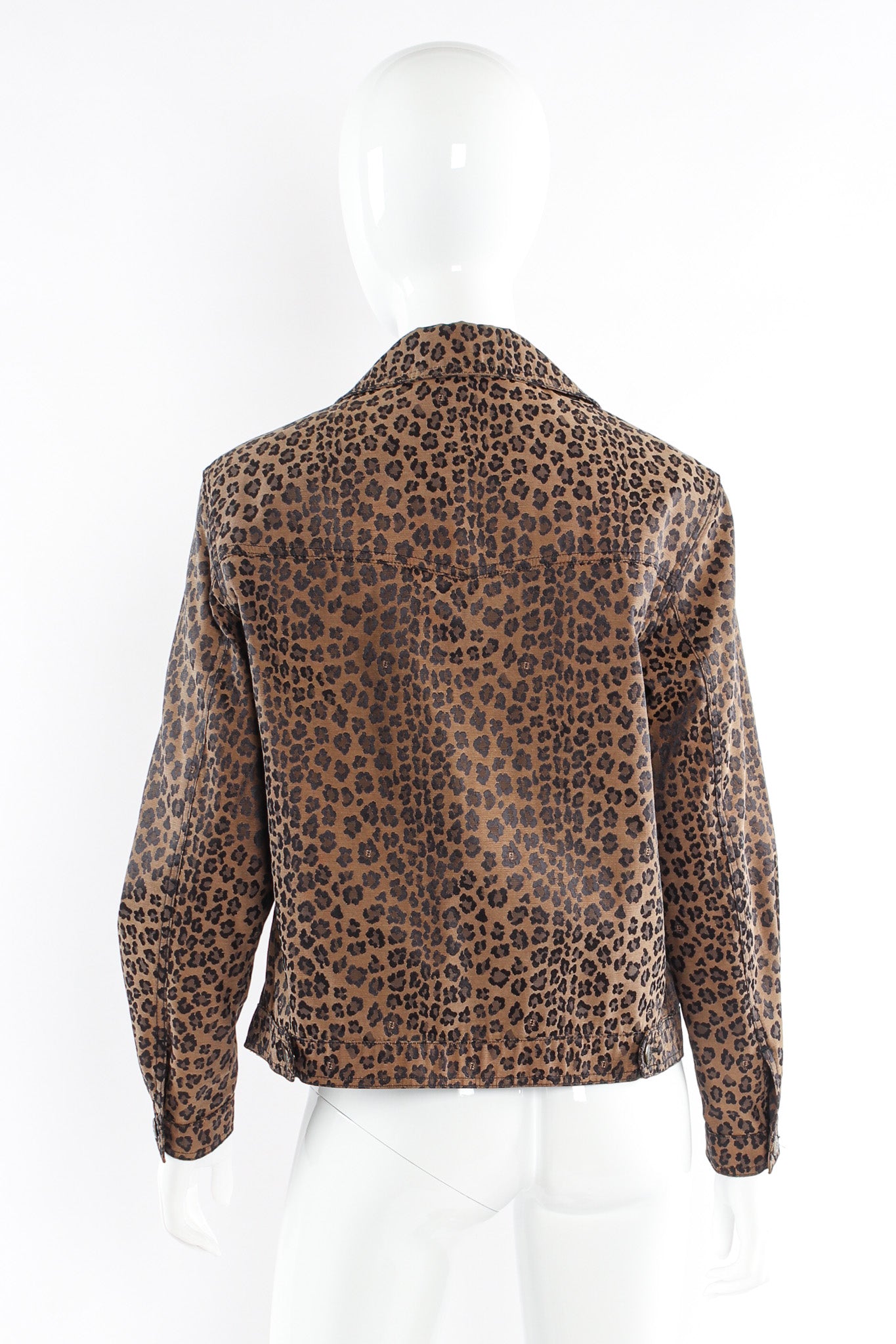 Vintage Fendi Leopard Signed Logo Print Jacket mannequin back @ Recess LA