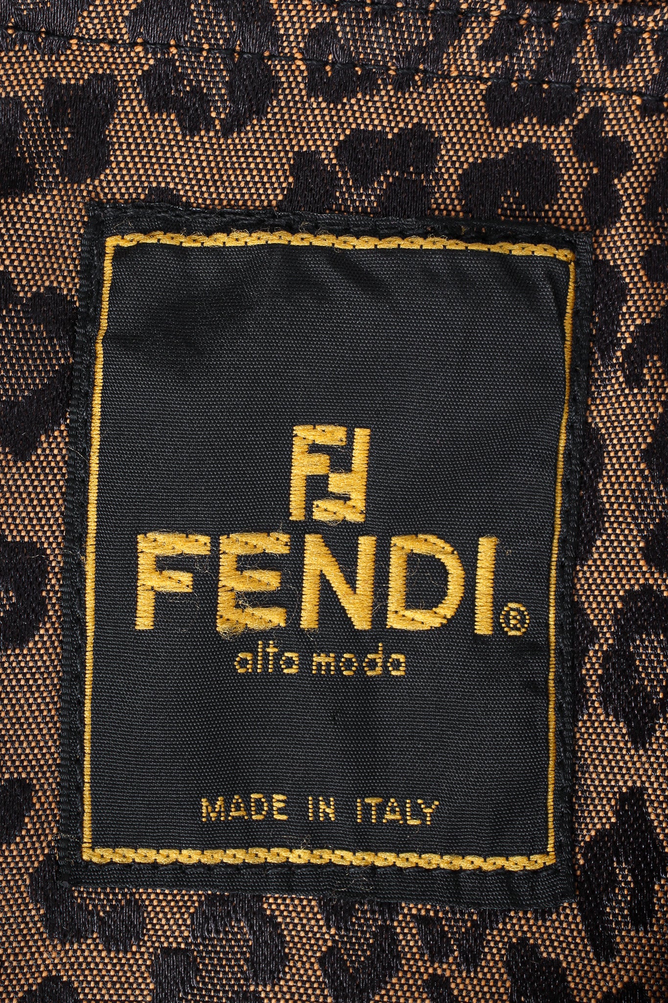 Vintage Fendi Leopard Signed Logo Print Jacket tag @ Recess LA