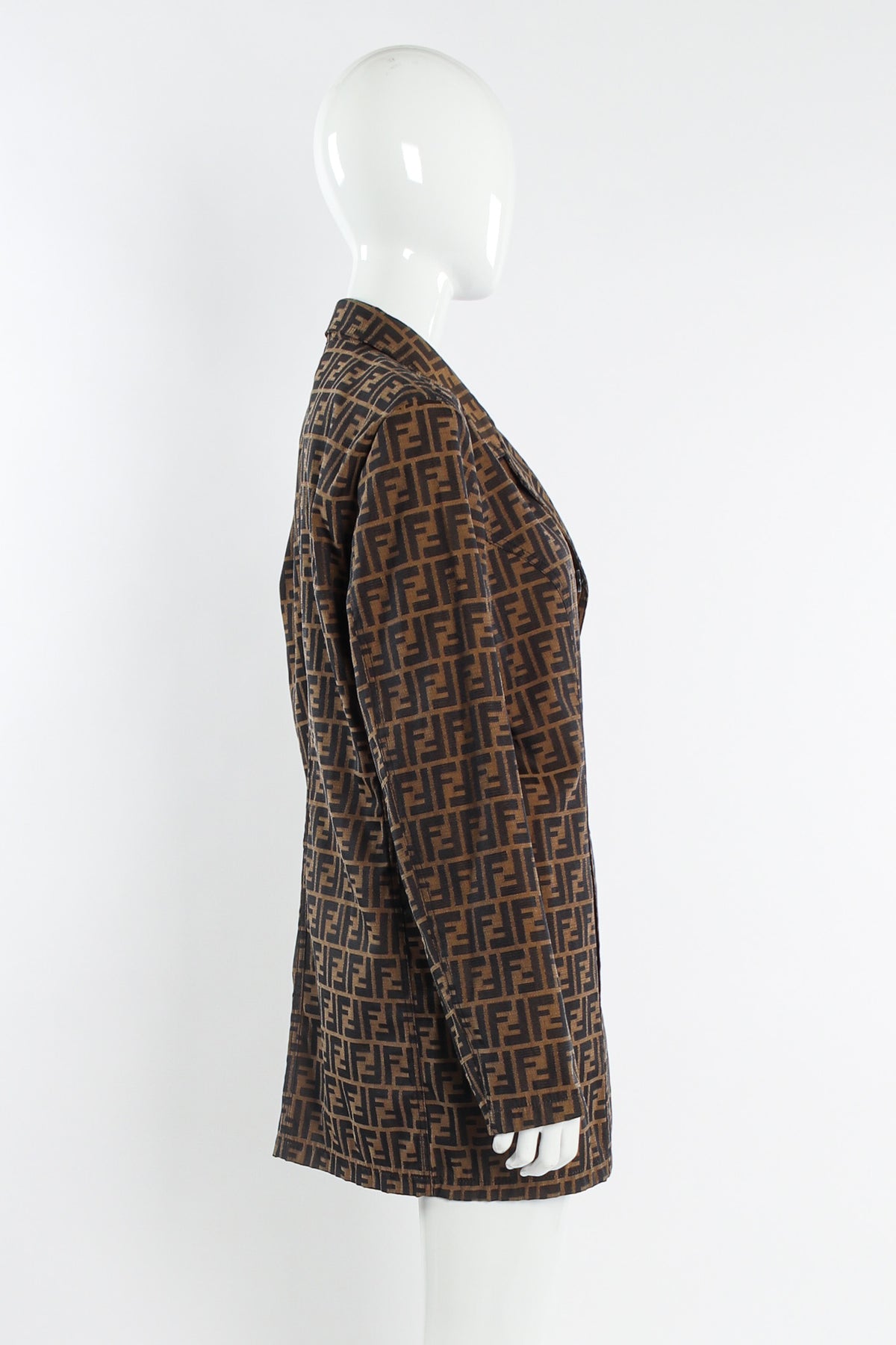 Vintage Fendi Zucca Monogram Logo Jacket Recess