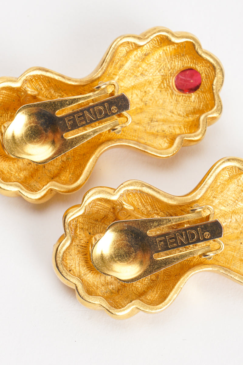 Vintage Fendi Monogram Fluted Eclair Peanut Earrings Clip Back at Recess Los Angeles