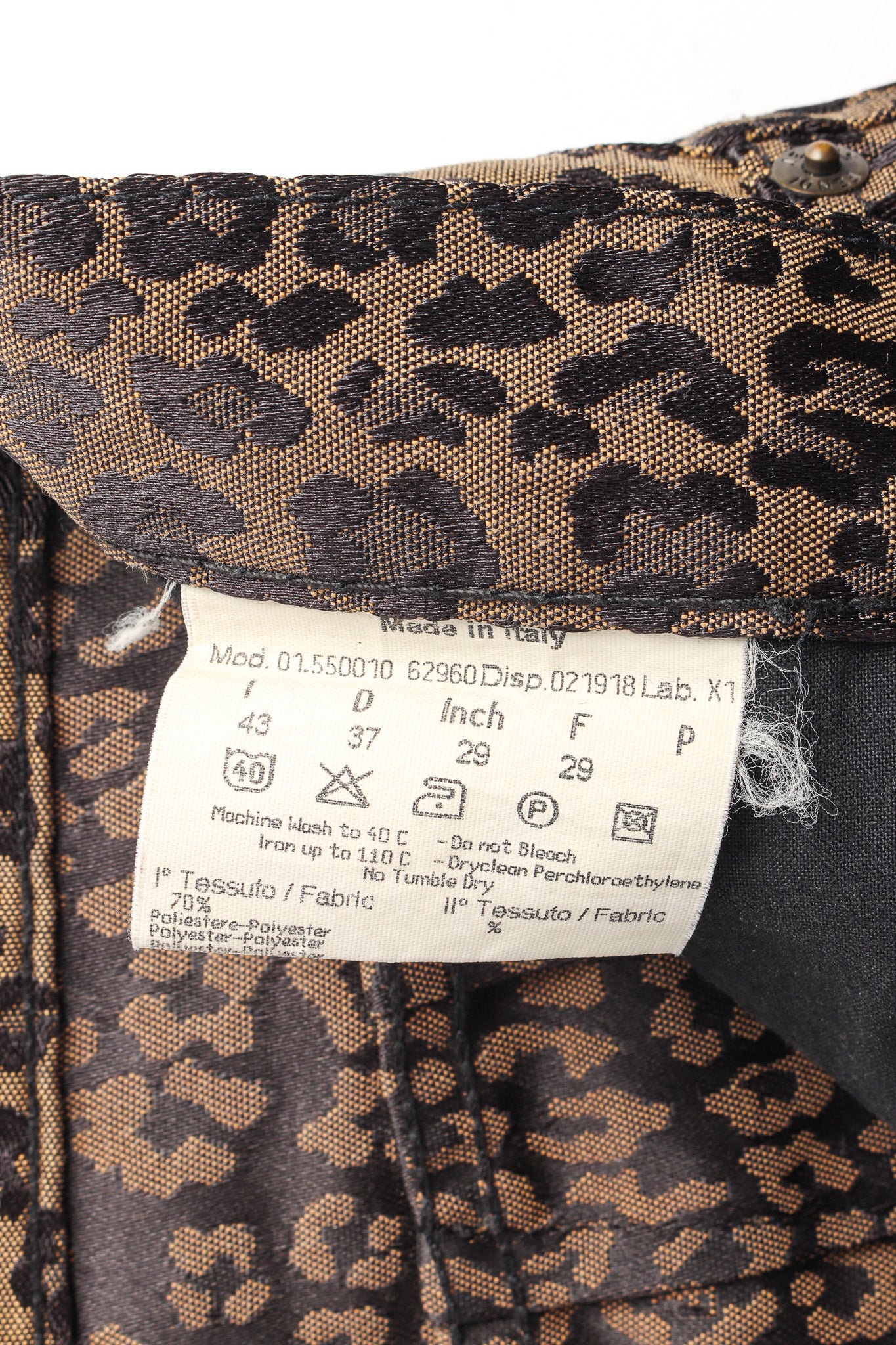 Vintage Fendi Leopard Signed Logo Print Jeans size/fabric tag @ Recess LA