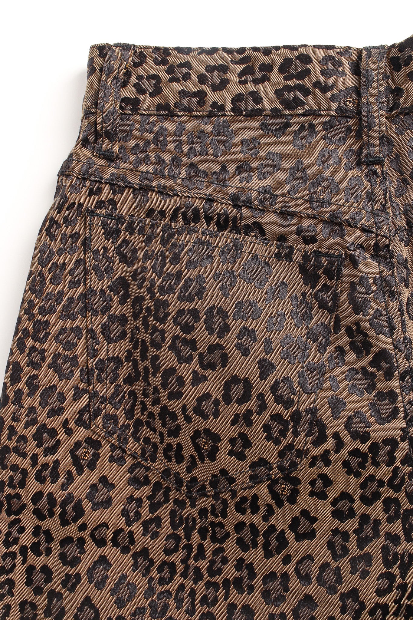 Vintage Fendi Leopard Signed Logo Print Jeans back pocket @ Recess LA