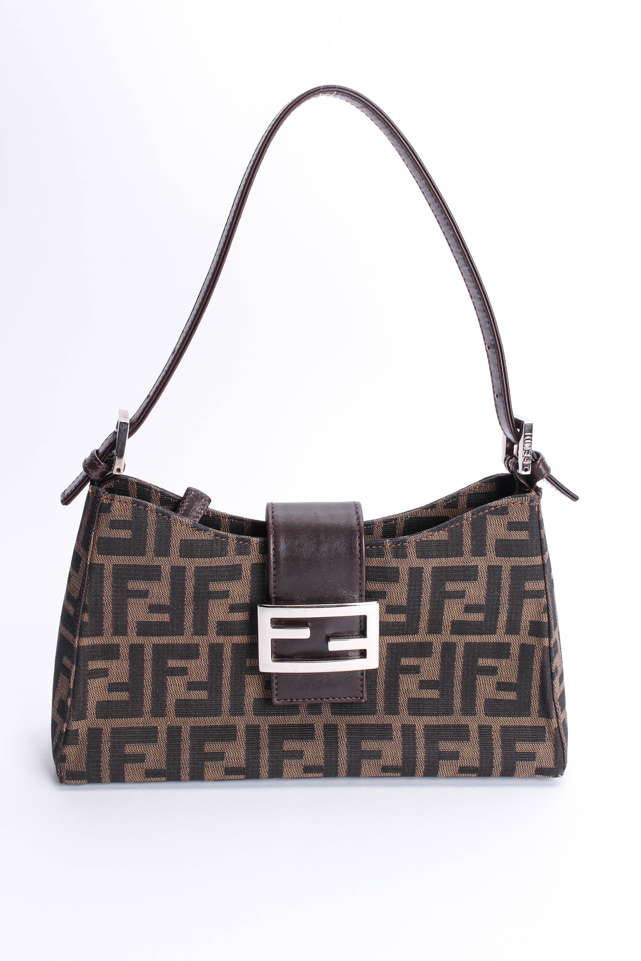Vintage Fendi Zucca Monogram Shoulder Bag front @ Recess LA