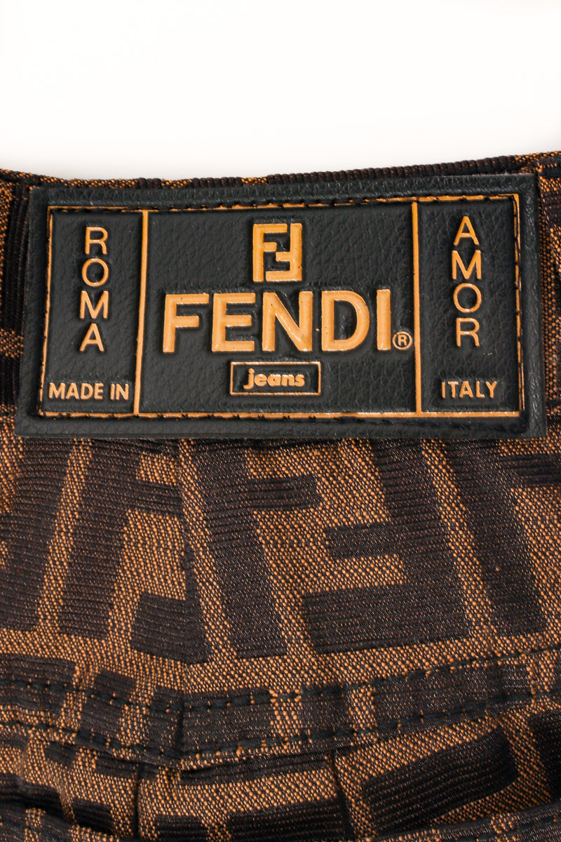 Vintage Fendi Zucca Monogram Crop Jean back label at Recess Los Angeles