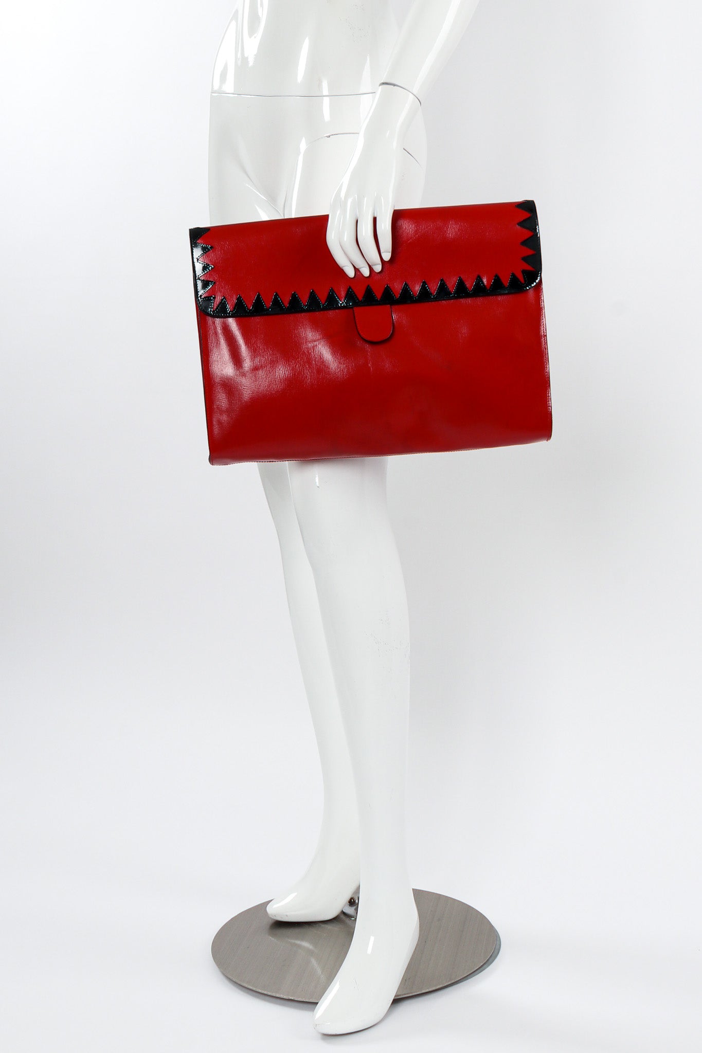 Vintage Fendi for Fendissime Oversized Leather Envelope Bag mannequin front @ Recess LA