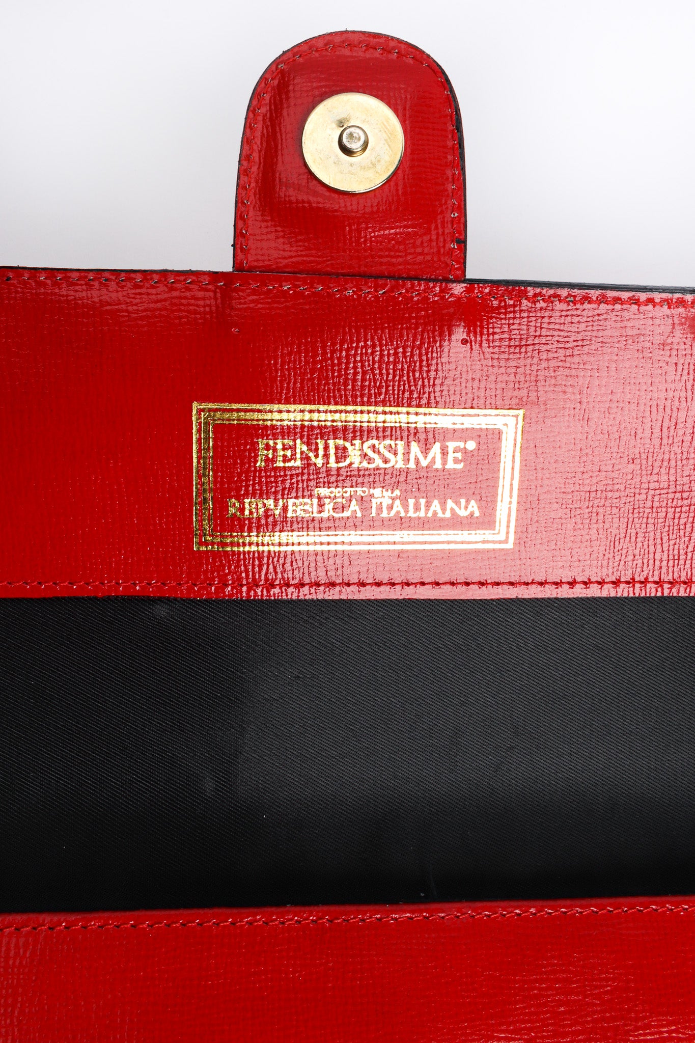 Vintage Fendi for Fendissime Oversized Leather Envelope Bag signed label @ Recess LA