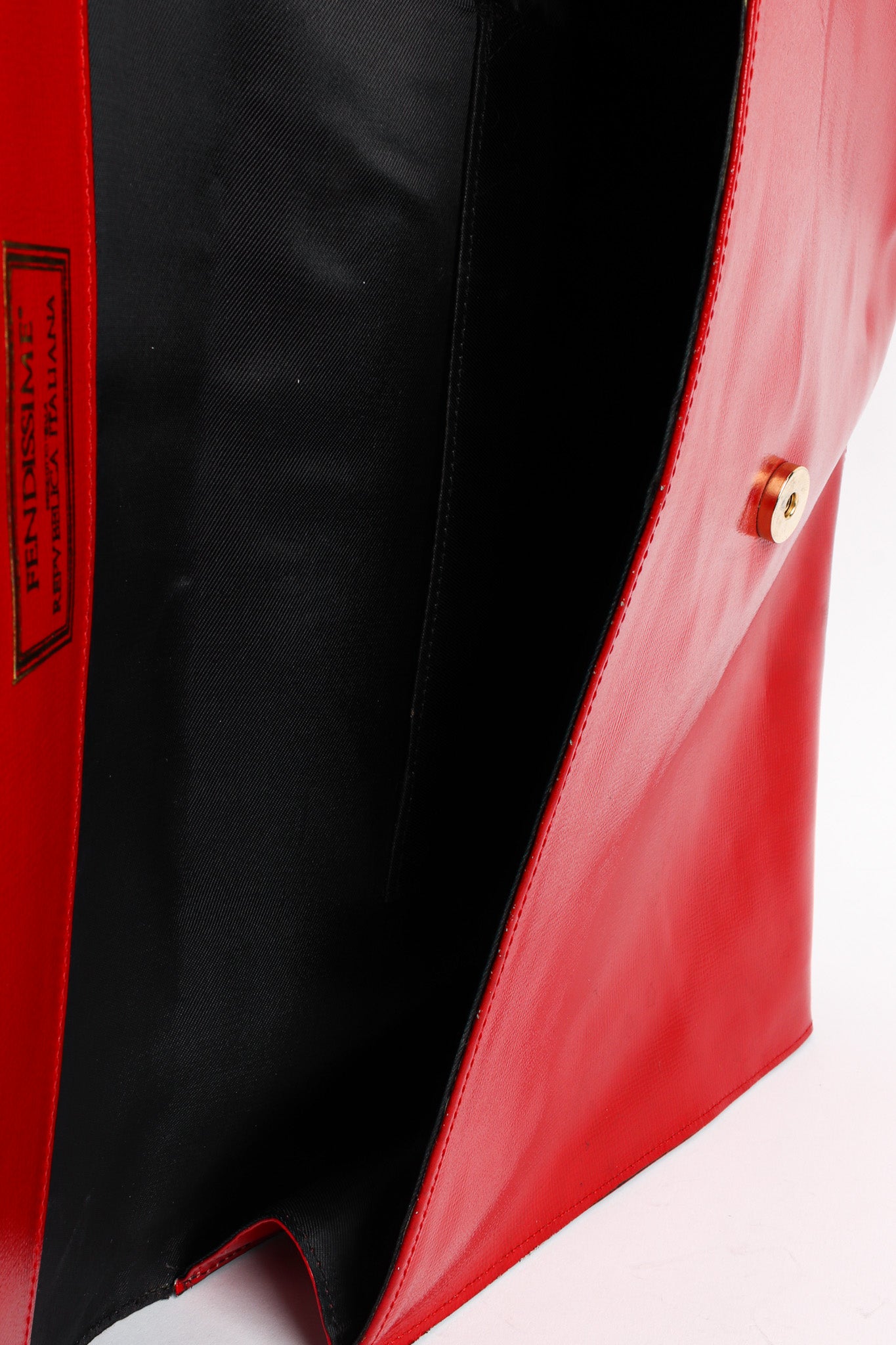 Vintage Fendi for Fendissime Oversized Leather Envelope Bag inner card slip pocket  @ Recess LA