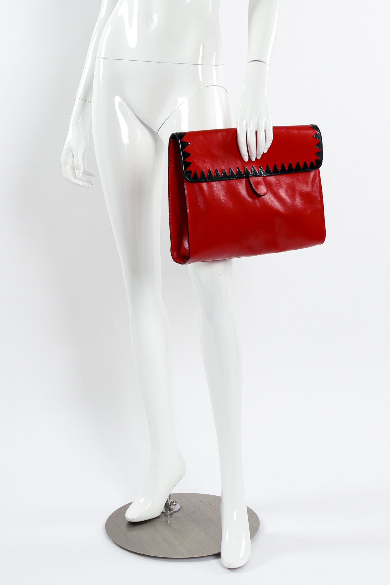 Vintage Fendi for Fendissime Oversized Leather Envelope Bag mannequin angle @ Recess LA