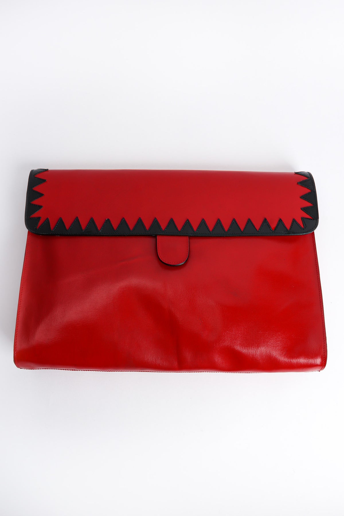 Fendi Scarlet Red Leather Flap Clutch Authentic FENDI Monster Red leather pouch clutch ! | eBay main image 4