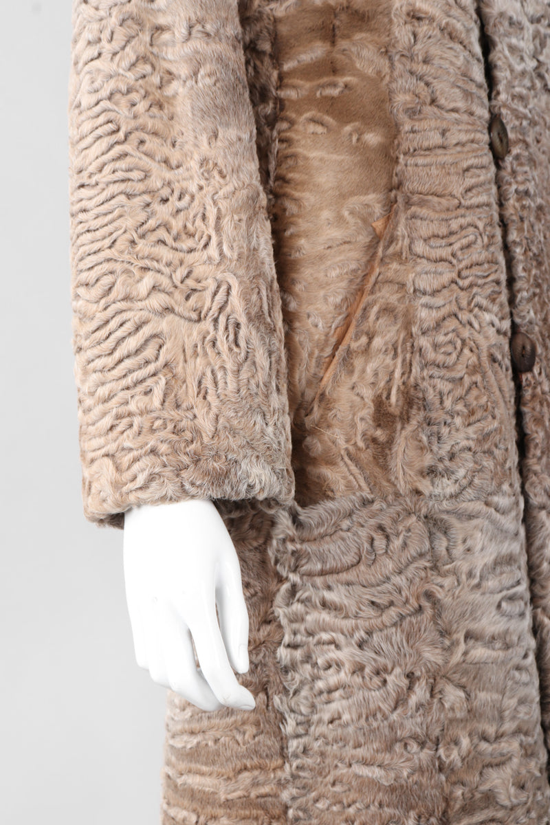 Louis Feraud Pattern Print Lambswool Fur Coat
