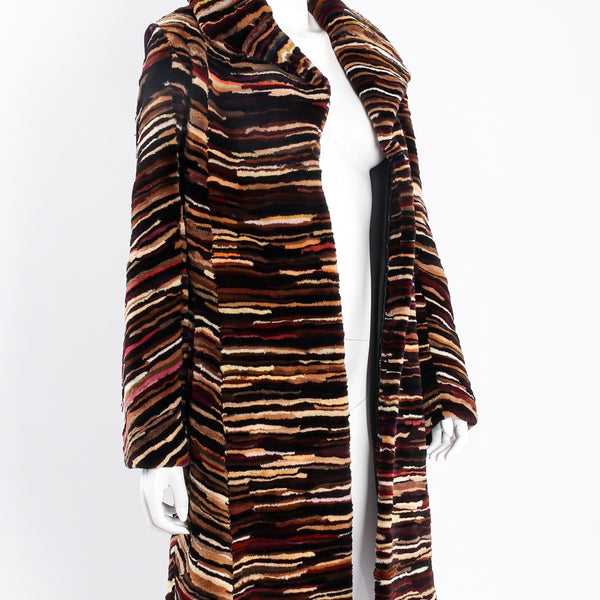 Vintage Louis Féraud Rainbow Striae Stripe Fur Coat – Recess