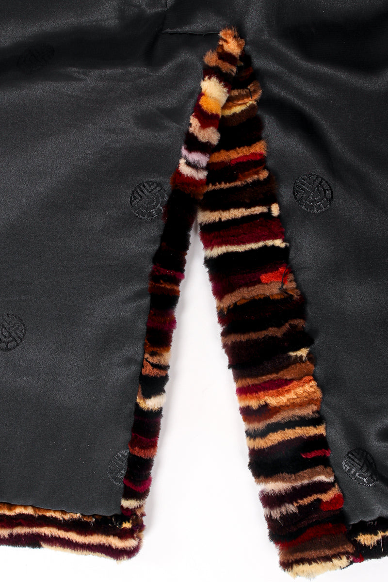 Vintage Louis Féraud Rainbow Striae Stripe Fur Coat vent at Recess Los Angeles