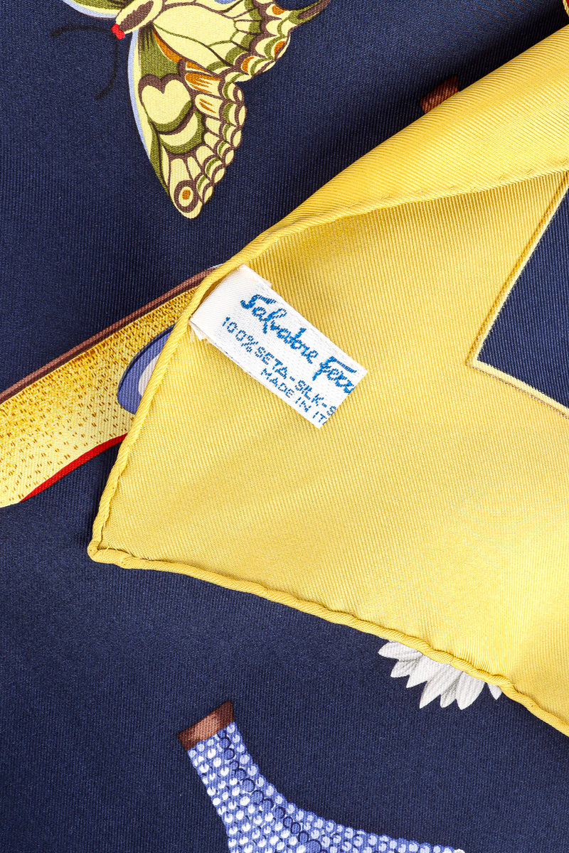 shoe print silk scarf by Salvatore Ferragamo label @recessla