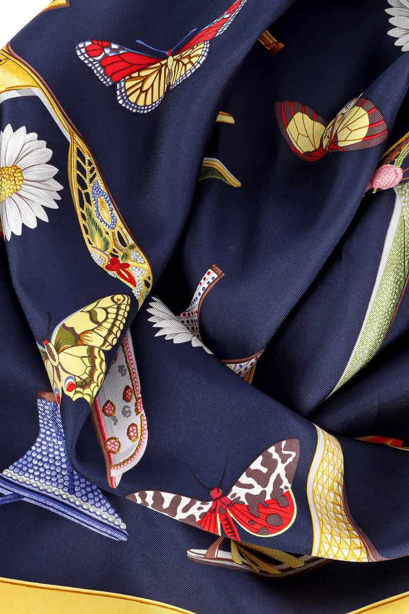 shoe print silk scarf by Salvatore Ferragamo fabric swirl  @recessla