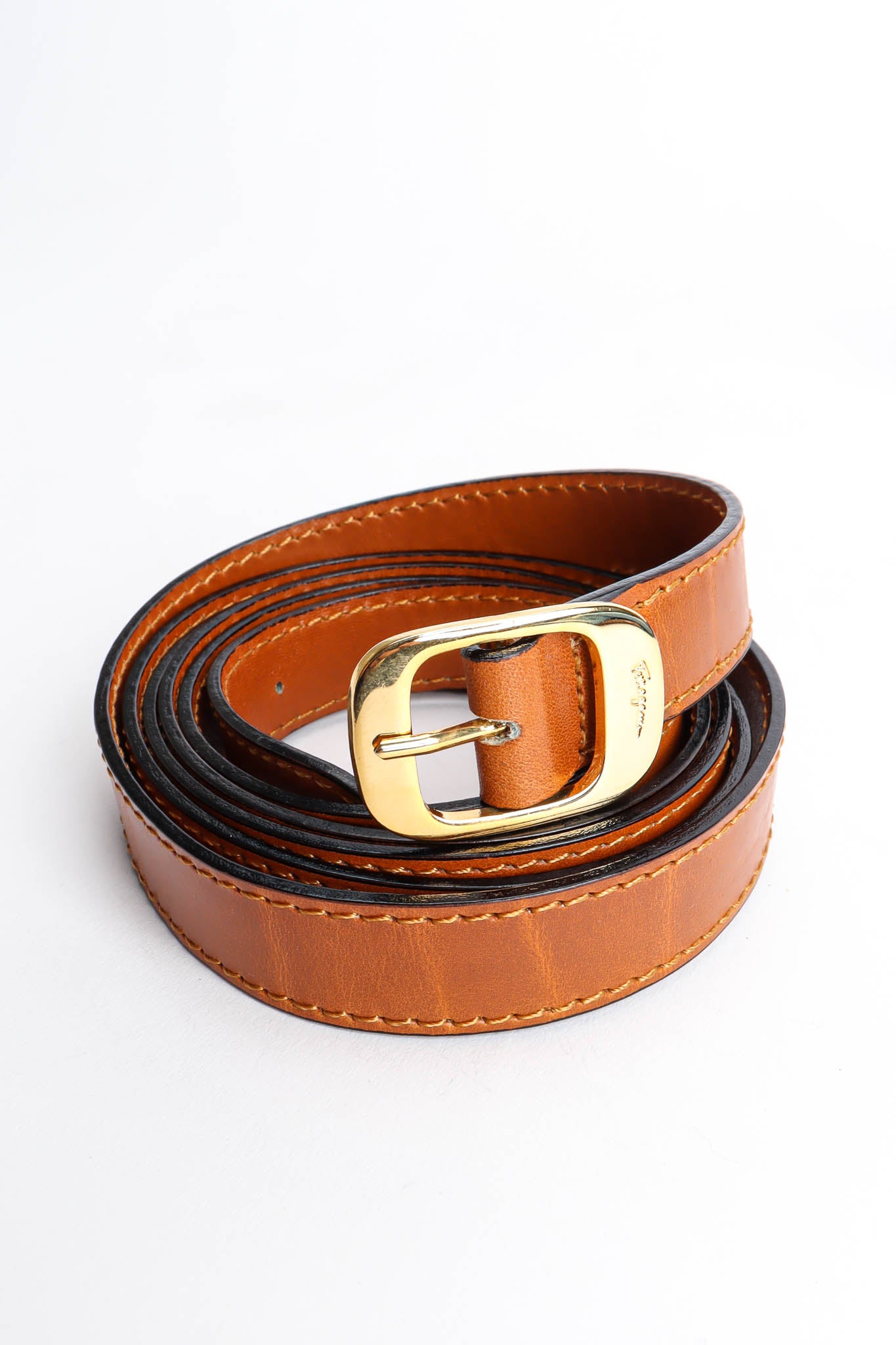 Vintage Ferragamo Leather Portfolio Clutch signed strap rolled @ Recess Los Angeles