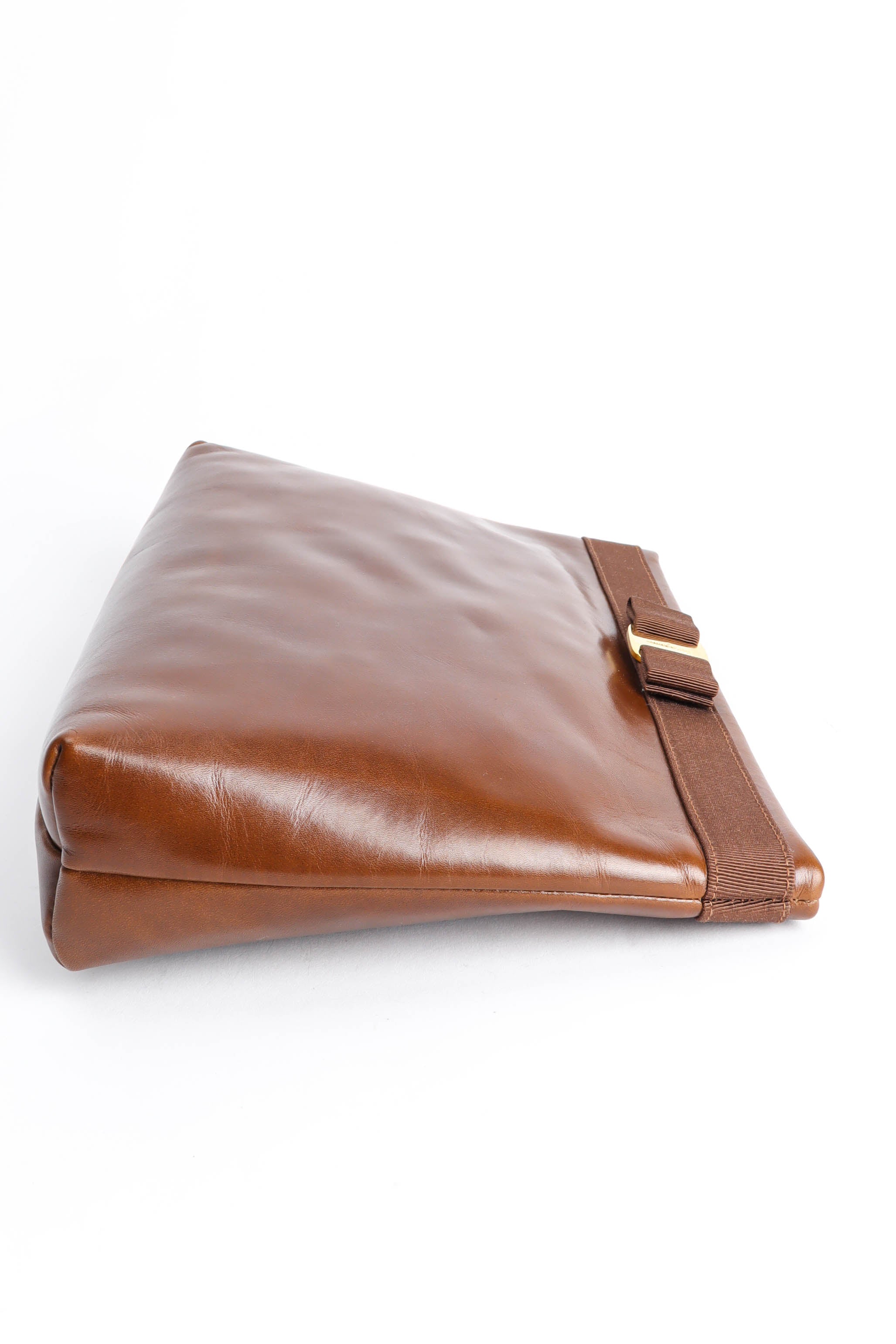 Vintage Ferragamo Leather Shoulder Pouch Bag side @ Recess Los Angeles