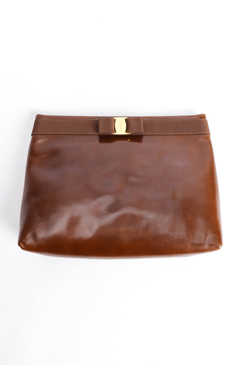 Vintage Ferragamo Leather Shoulder Pouch Bag front @ Recess Los Angeles
