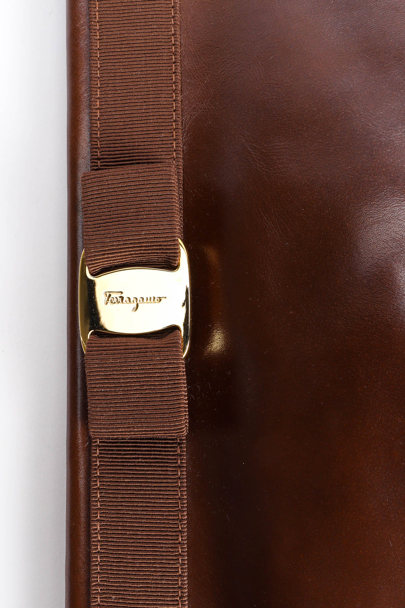 Vintage Ferragamo Leather Shoulder Pouch Bag label tag @ Recess Los Angeles