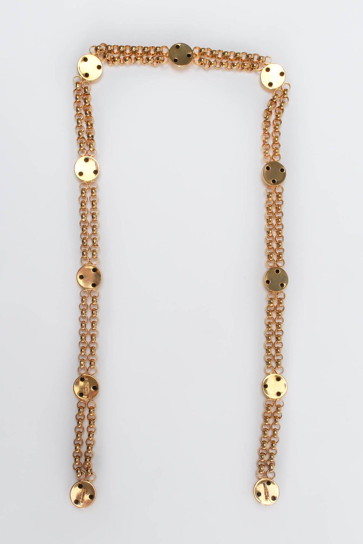 Vintage Ferragamo Shoe Dome Rolo Chain Link Belt – Recess display picture 3