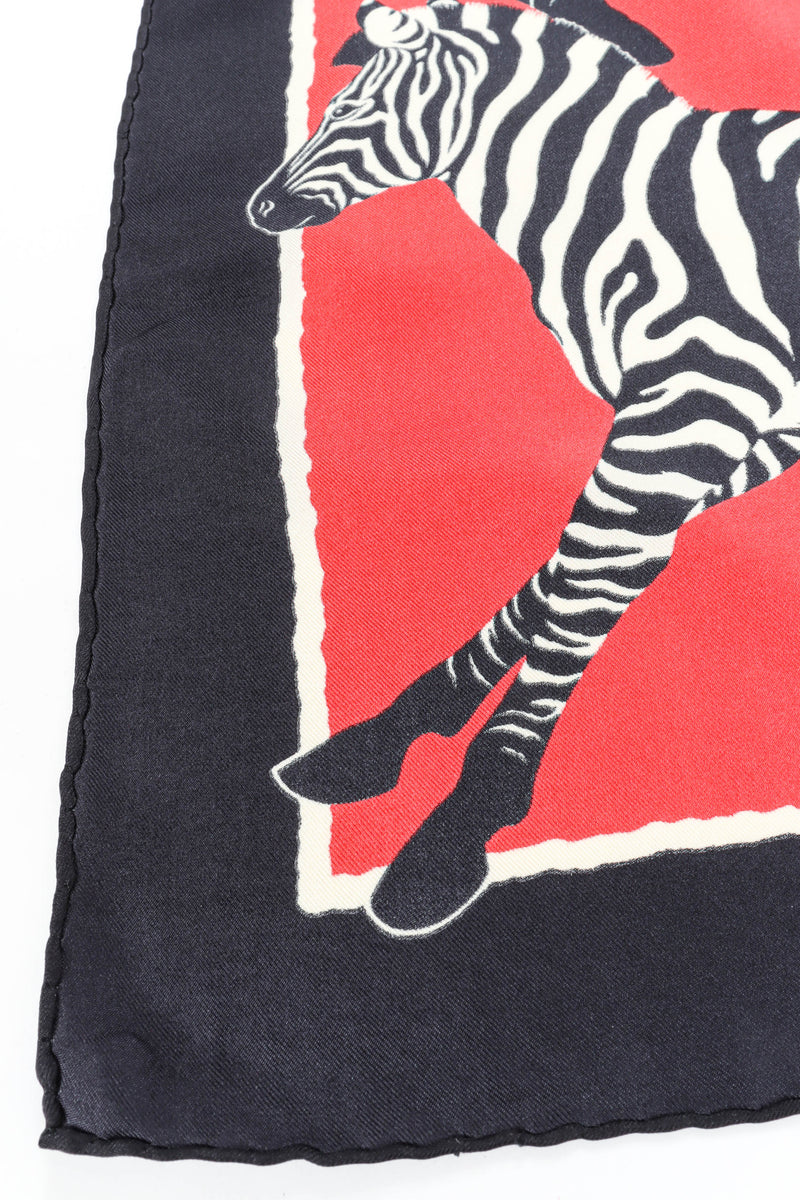 Vintage Ferragamo Prancing Zebra Scarf fabric @ Recess LA