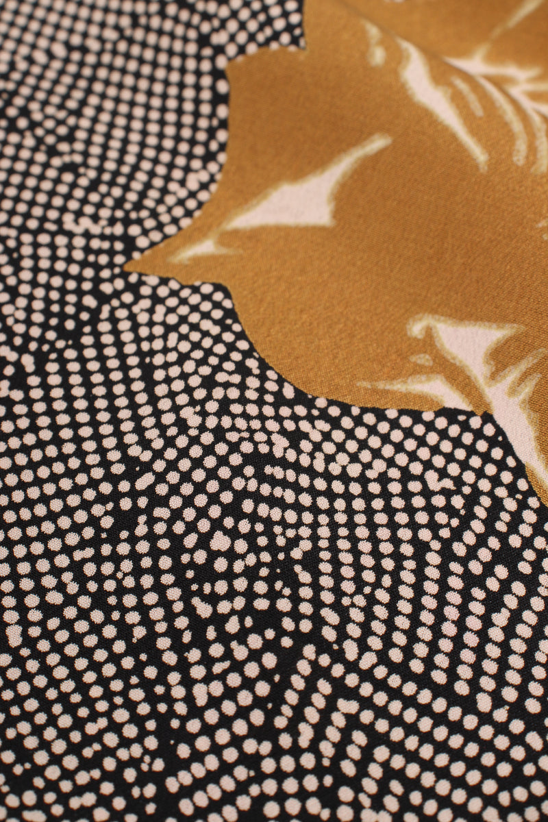 Vintage Ferrante Silk Floral Faux Wrap Dolman Dress fabric detail @ Recess LA