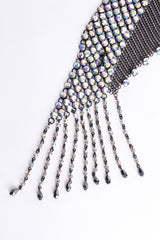 Ferrara Iridescent Swarovski Ring Mesh Waterfall Bib Necklace fringe at Recess Los Angeles