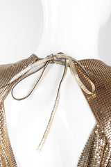 Recess Los Angeles Vintage Anthony Ferrara Gold Liquid Mesh Fringe Cowl Top & Skirt Set