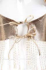 Recess Los Angeles Vintage Anthony Ferrara Gold Liquid Mesh Fringe Cowl Top & Skirt Set