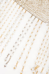 Recess Los Angeles Vintage Anthony Ferrara Gold Liquid Mesh Fringe Cowl Top & Skirt Set