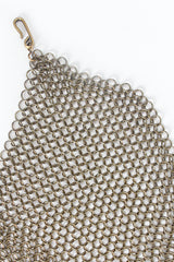 Vintage Anthony Ferrara Antique Brass Ring Mesh Charm Bib Necklace detail at Recess Los Angeles