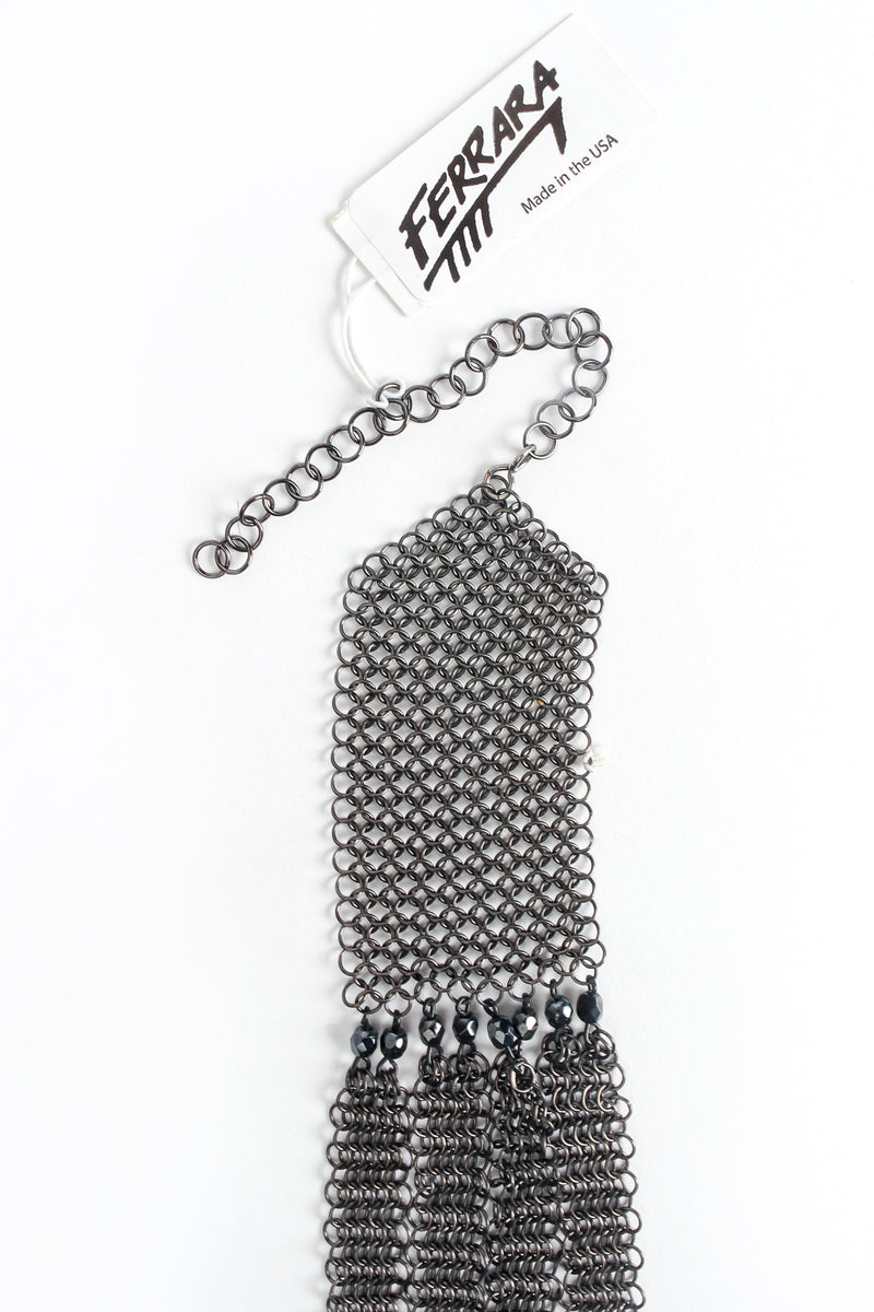 Vintage Anthony Ferrara Swarovski Crystal Lattice Mesh Collar Necklace hangtag at Recess LA