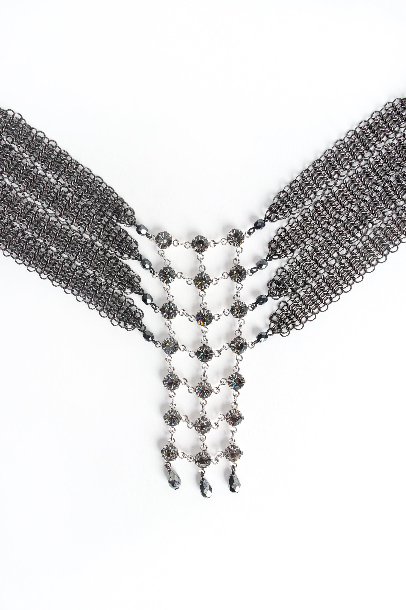 Vintage Anthony Ferrara Swarovski Crystal Lattice Mesh Collar Necklace at Recess Los Angeles