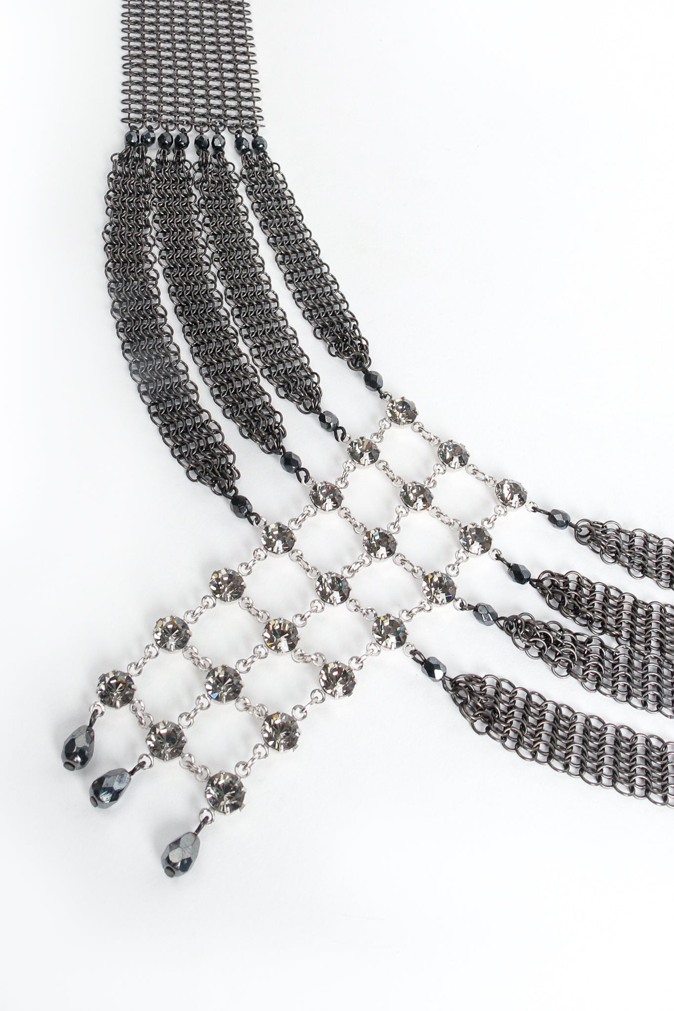 Vintage Anthony Ferrara Swarovski Crystal Lattice Mesh Collar Necklace at Recess Los Angeles