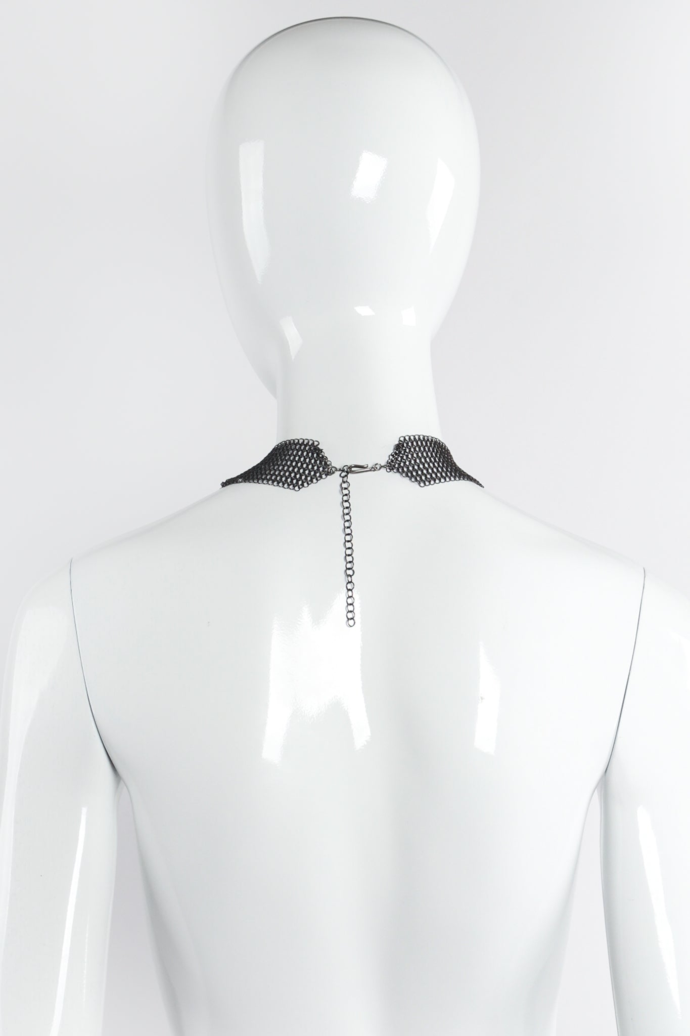 Vintage Anthony Ferrara Swarovski Crystal Lattice Mesh Collar Necklace mannequin back at Recess LA