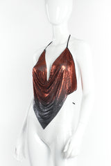 Vintage Anthony Ferrara Element Ombré Pointed Metal Mesh Halter on Mannequin angle at Recess LA