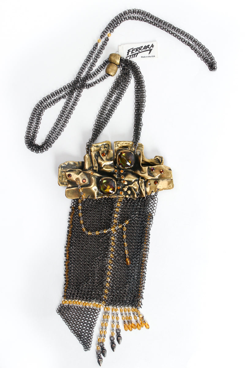 Vintage Anthony Ferrara Brutalist Plated Brass Mesh Micro Phone Bag at Recess Los Angeles