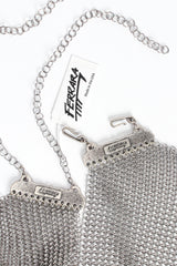 Vintage Anthony Ferrara Pewter Mesh Layered Choker Collar Necklace hangtag at Recess Los Angeles