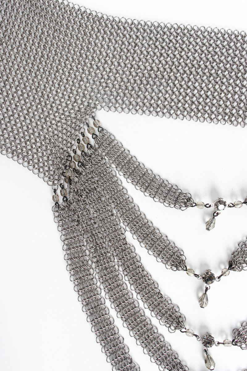 Vintage Anthony Ferrara Pewter Mesh Layered Choker Collar Necklace detail at Recess LA