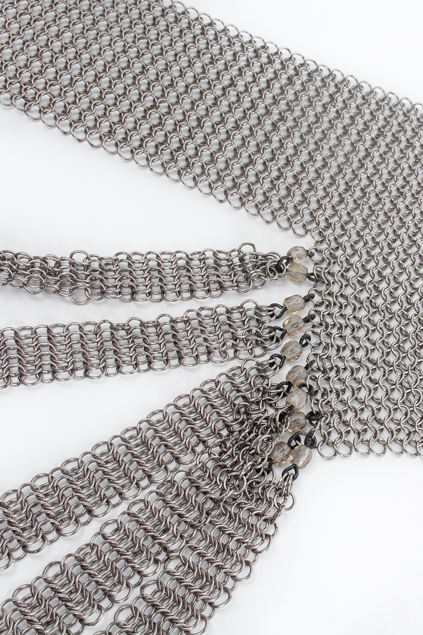 Vintage Anthony Ferrara Pewter Mesh Layered Choker Collar Necklace detail at Recess LA