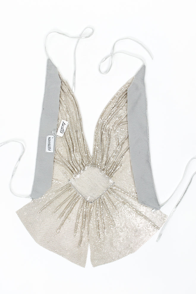 Vintage Anthony Ferrara Gathered Silver Plated Metal Mesh Halter backside @ Recess LA