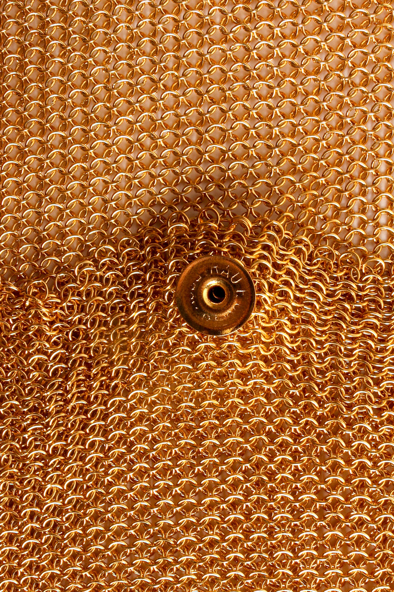 Vintage Anthony Ferrara Gold Plated Mesh Asymmetrical Bead Fringe Bag snap at Recess Los Angeles