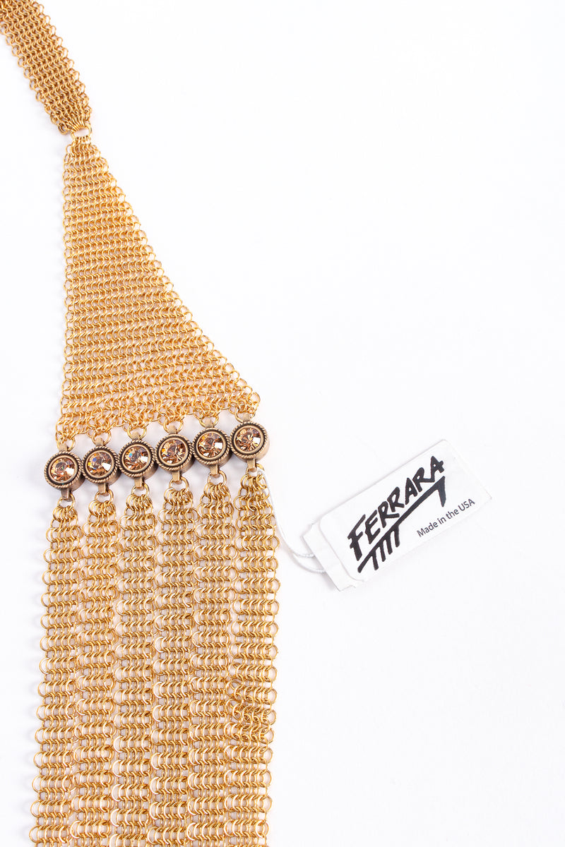 Vintage Anthony Ferrara 6-Strand Long Ring Mesh Necklace hangtag at Recess Los Angeles