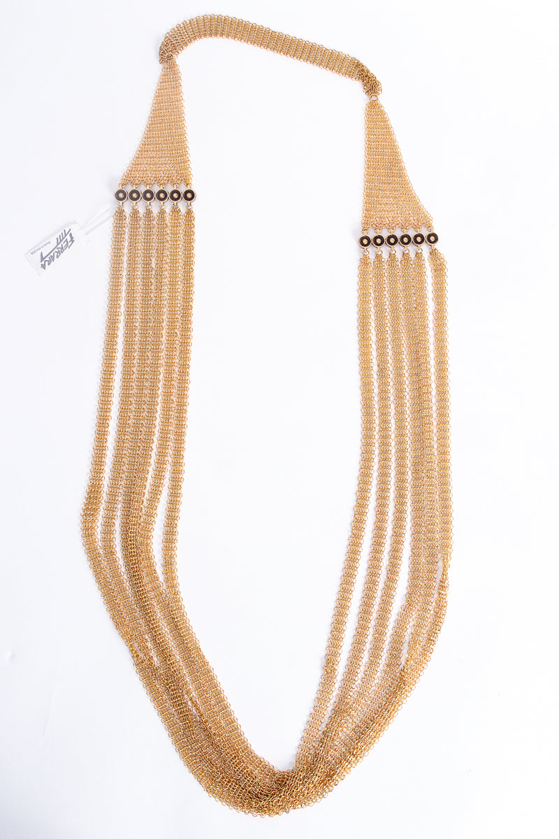 Vintage Anthony Ferrara 6-Strand Long Ring Mesh Necklace backside at Recess Los Angeles