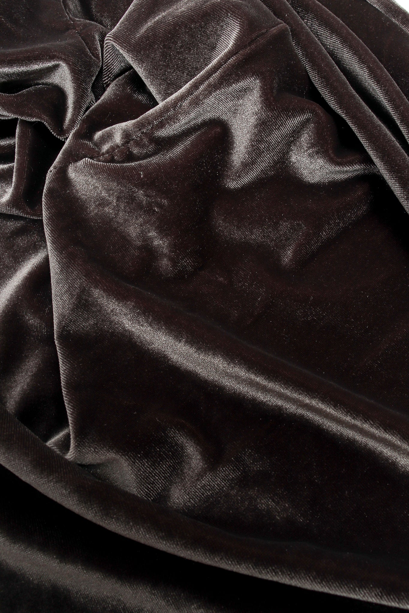Vintage Anthony Ferrara Asymmetrical Velvet Choker Wrap Dress fabric detail at Recess LA
