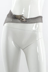 Vintage Ferrara Hand Buckle Ring Mesh Belt V mannequin front hip @ Recess Los Angeles